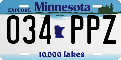 MN license plate 034PPZ
