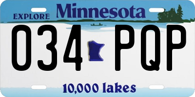 MN license plate 034PQP