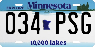 MN license plate 034PSG