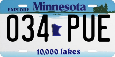 MN license plate 034PUE