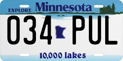 MN license plate 034PUL