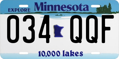 MN license plate 034QQF