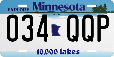 MN license plate 034QQP