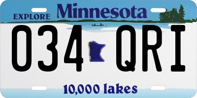 MN license plate 034QRI