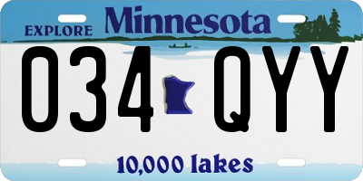 MN license plate 034QYY