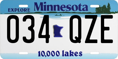 MN license plate 034QZE