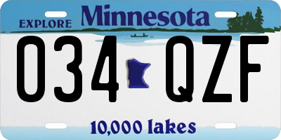 MN license plate 034QZF