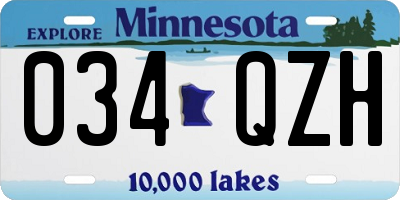 MN license plate 034QZH