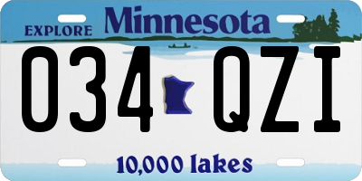 MN license plate 034QZI