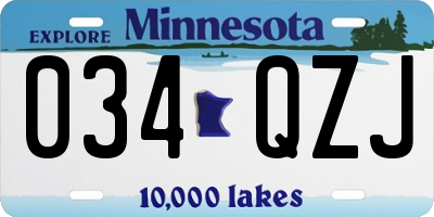 MN license plate 034QZJ