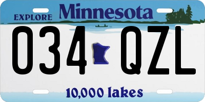 MN license plate 034QZL