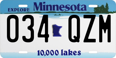 MN license plate 034QZM