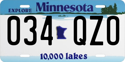MN license plate 034QZO