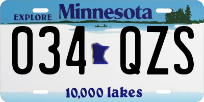 MN license plate 034QZS