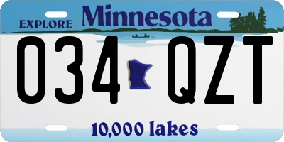 MN license plate 034QZT