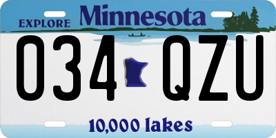 MN license plate 034QZU