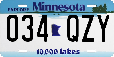 MN license plate 034QZY