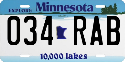 MN license plate 034RAB
