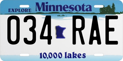 MN license plate 034RAE