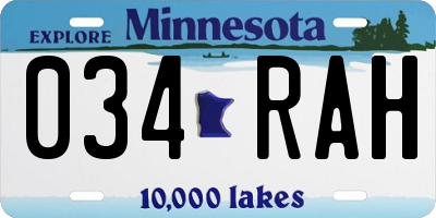 MN license plate 034RAH