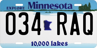 MN license plate 034RAQ
