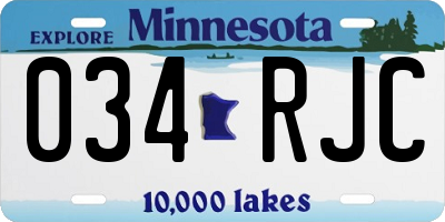 MN license plate 034RJC