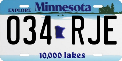 MN license plate 034RJE