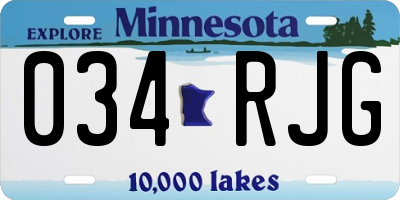 MN license plate 034RJG
