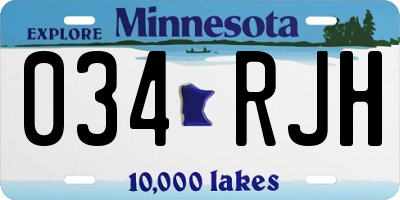 MN license plate 034RJH