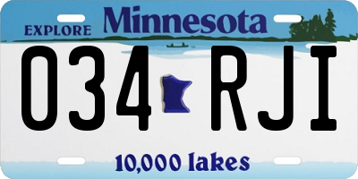 MN license plate 034RJI