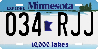 MN license plate 034RJJ