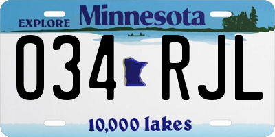 MN license plate 034RJL