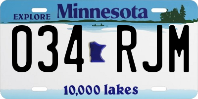 MN license plate 034RJM