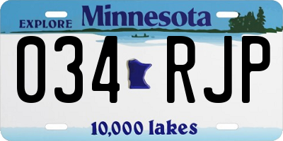 MN license plate 034RJP