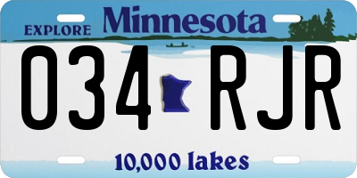MN license plate 034RJR