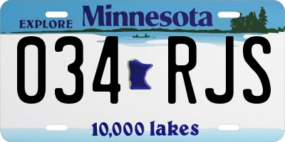 MN license plate 034RJS