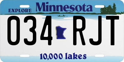 MN license plate 034RJT