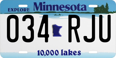MN license plate 034RJU
