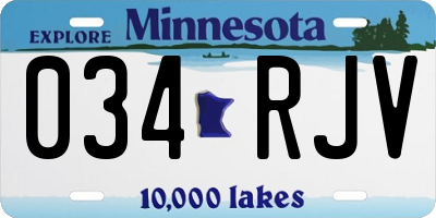 MN license plate 034RJV