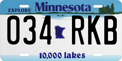 MN license plate 034RKB