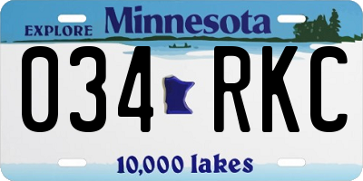 MN license plate 034RKC