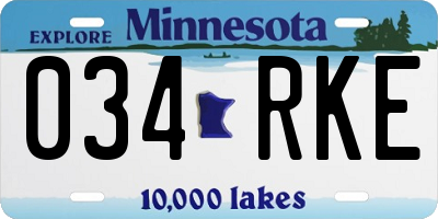 MN license plate 034RKE