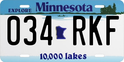 MN license plate 034RKF