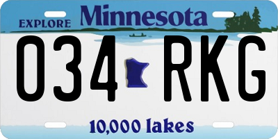 MN license plate 034RKG