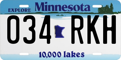MN license plate 034RKH