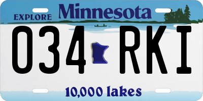 MN license plate 034RKI