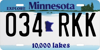 MN license plate 034RKK