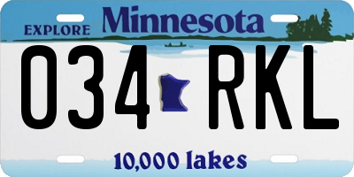 MN license plate 034RKL
