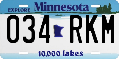 MN license plate 034RKM