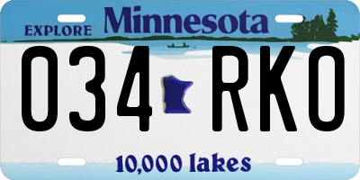 MN license plate 034RKO